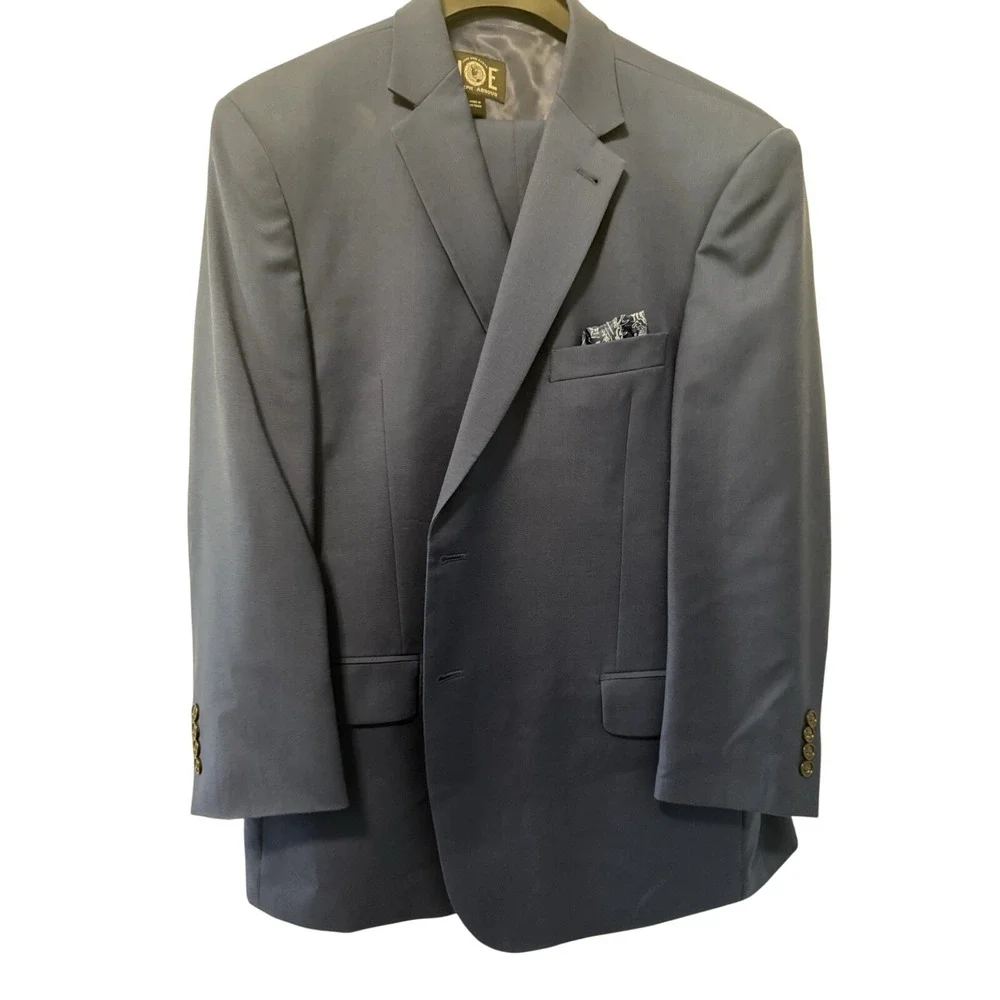 Joe By Joseph Abboud Dusty Blue Linen/Cotton Men's Suit 44S (36 x 25‎ Pants)